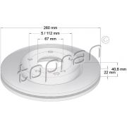 Слика 1 $на Кочионен диск TOPRAN 400 849