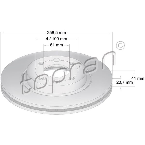 Слика на кочионен диск TOPRAN 700 180 за Nissan Kubistar Box 1.5 dCi - 65 коњи дизел