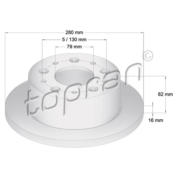 Слика на кочионен диск TOPRAN 721 184 за Citroen Jumper BOX 230L 1.9 TD - 92 коњи дизел