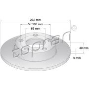 Слика 1 на кочионен диск TOPRAN Coated 107 683