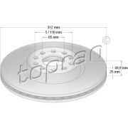 Слика 1 на кочионен диск TOPRAN Coated 110 073