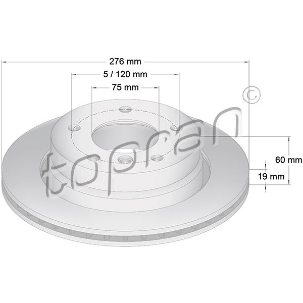 Слика на Кочионен диск TOPRAN Coated 500 577