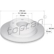 Слика 1 на кочионен диск TOPRAN Coated 500 577