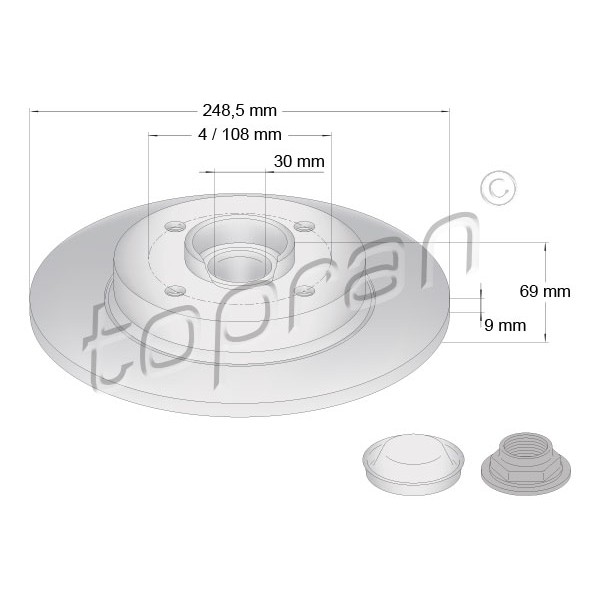 Слика на Кочионен диск TOPRAN Coated 722 485