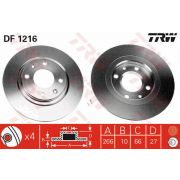 Слика 1 на кочионен диск TRW DF1216