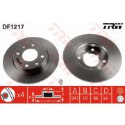 Слика 1 на кочионен диск TRW DF1217