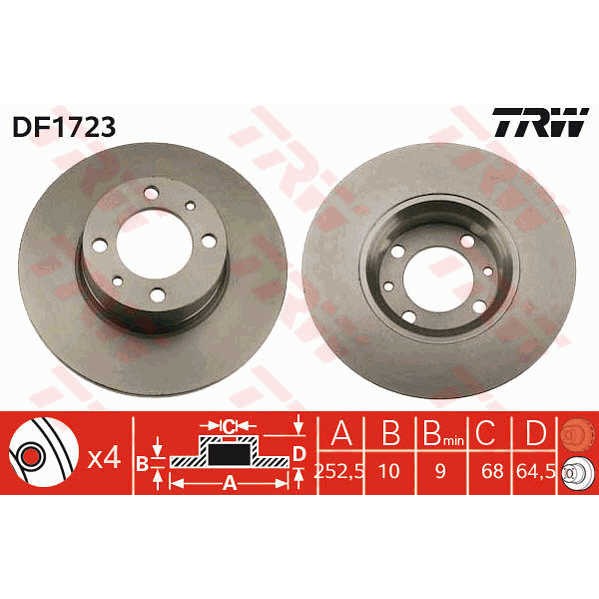 Слика на Кочионен диск TRW DF1723