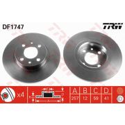 Слика 1 на кочионен диск TRW DF1747