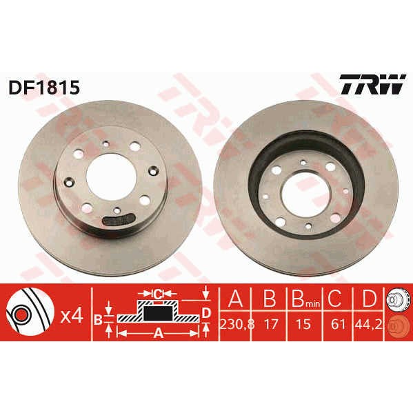 Слика на Кочионен диск TRW DF1815