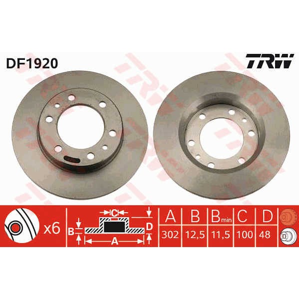 Слика на Кочионен диск TRW DF1920