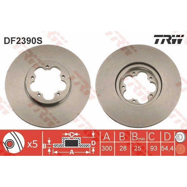 Слика на Кочионен диск TRW DF2390S