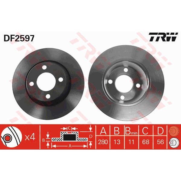 Слика на Кочионен диск TRW DF2597