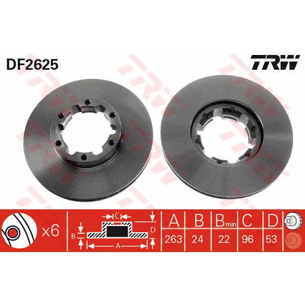 Слика на Кочионен диск TRW DF2625