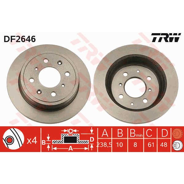 Слика на Кочионен диск TRW DF2646