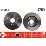 Слика 1 на кочионен диск TRW DF2656