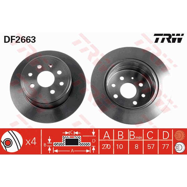 Слика на Кочионен диск TRW DF2663