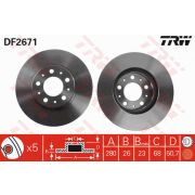 Слика 1 на кочионен диск TRW DF2671