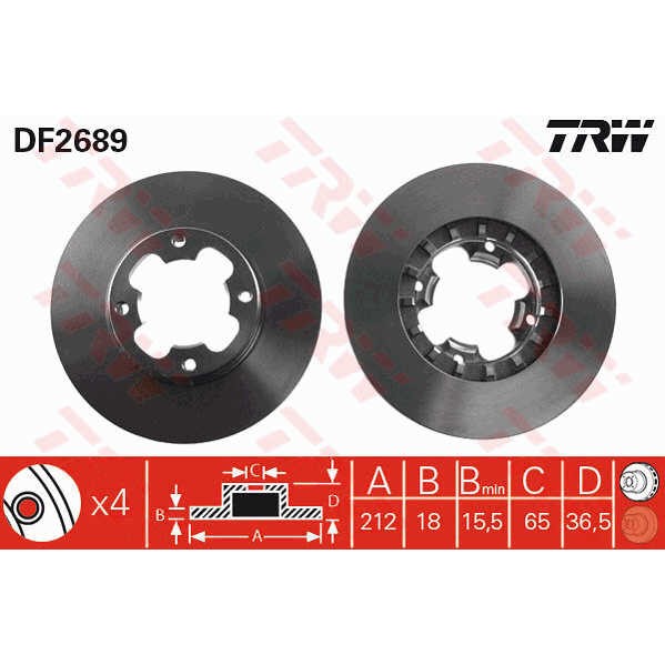 Слика на Кочионен диск TRW DF2689