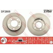 Слика 1 на кочионен диск TRW DF2805