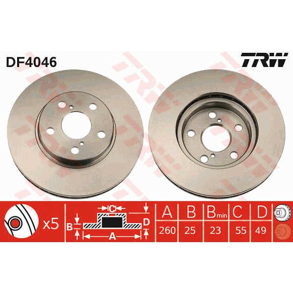 Слика на Кочионен диск TRW DF4046