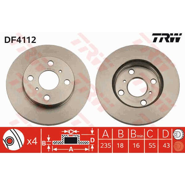 Слика на Кочионен диск TRW DF4112