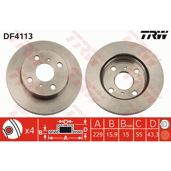 Слика на Кочионен диск TRW DF4113