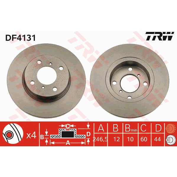 Слика на Кочионен диск TRW DF4131