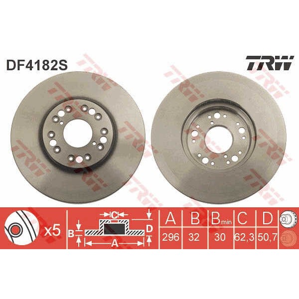 Слика на Кочионен диск TRW DF4182S