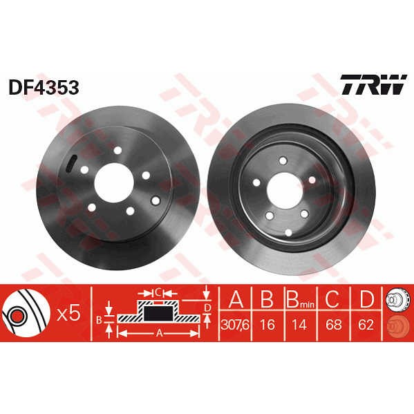 Слика на Кочионен диск TRW DF4353