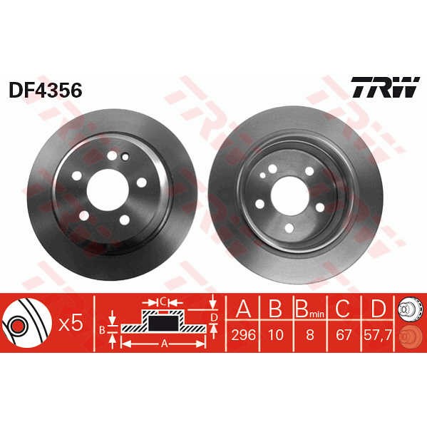 Слика на Кочионен диск TRW DF4356