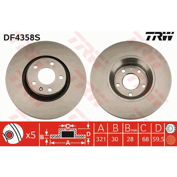 Слика на Кочионен диск TRW DF4358S