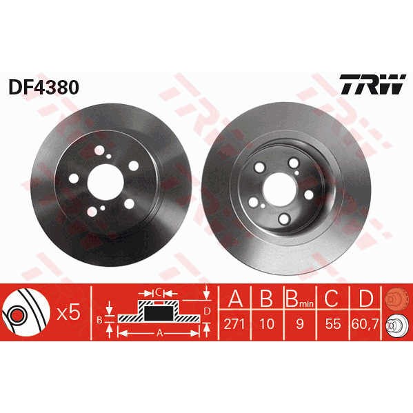 Слика на Кочионен диск TRW DF4380