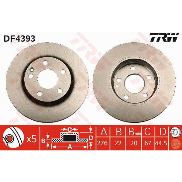 Слика на Кочионен диск TRW DF4393