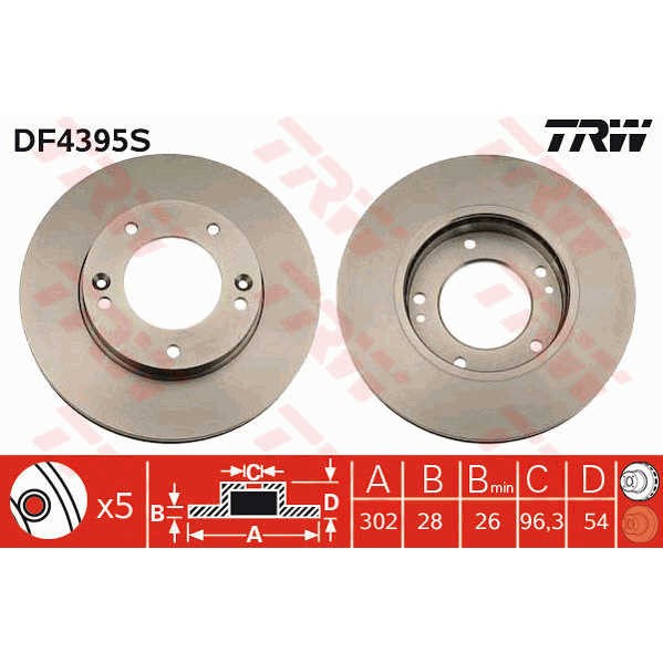 Слика на Кочионен диск TRW DF4395S