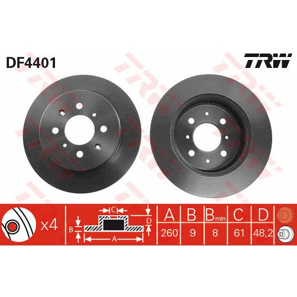 Слика на Кочионен диск TRW DF4401