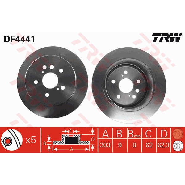 Слика на Кочионен диск TRW DF4441