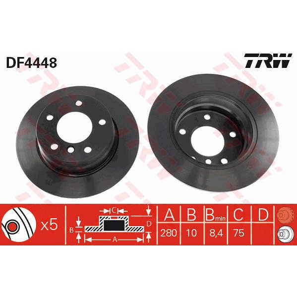 Слика на Кочионен диск TRW DF4448