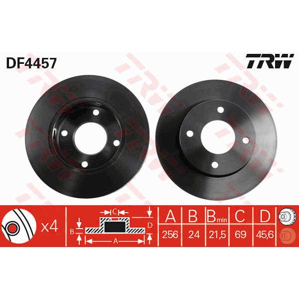 Слика на Кочионен диск TRW DF4457