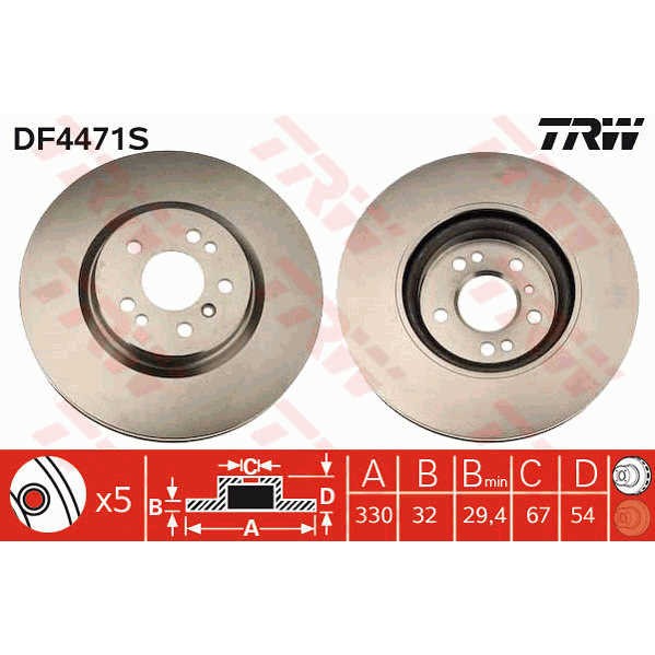 Слика на Кочионен диск TRW DF4471S