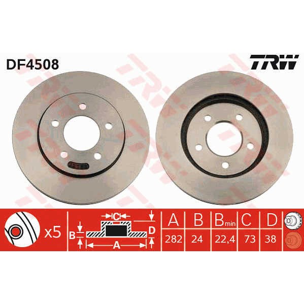 Слика на Кочионен диск TRW DF4508