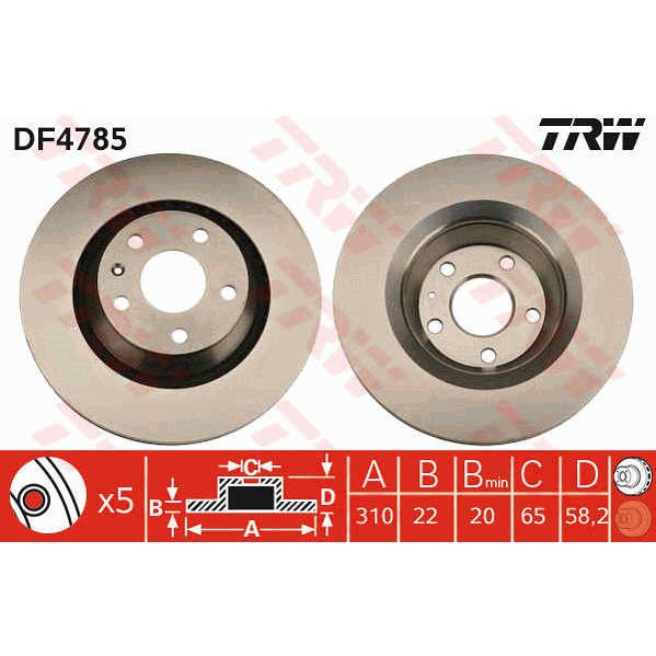 Слика на Кочионен диск TRW DF4785