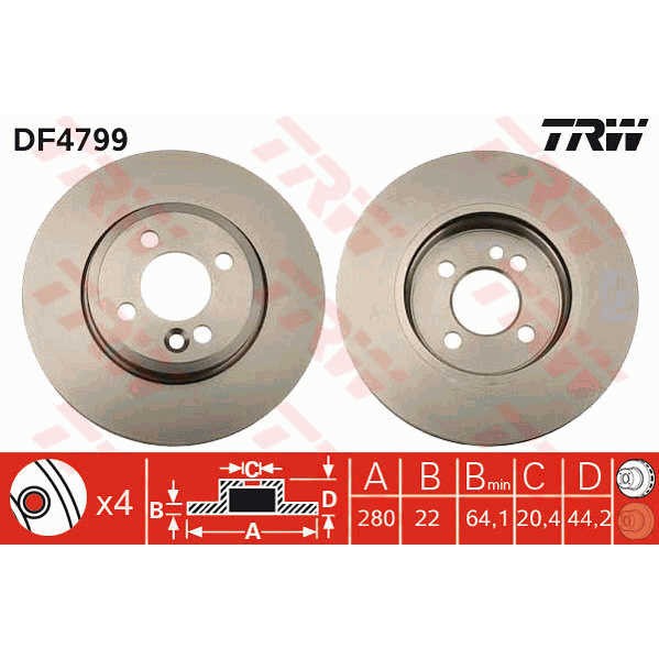 Слика на Кочионен диск TRW DF4799