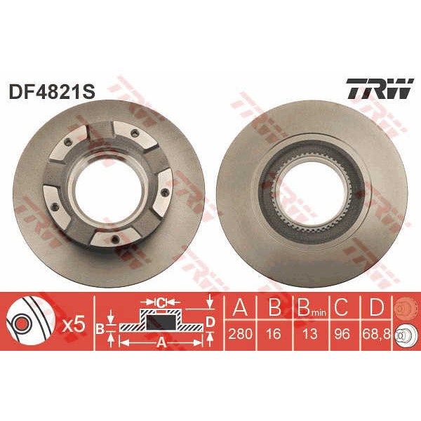 Слика на Кочионен диск TRW DF4821S