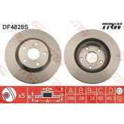 Слика 1 на кочионен диск TRW DF4828S