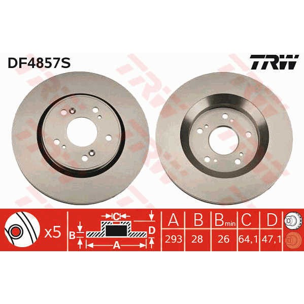 Слика на Кочионен диск TRW DF4857S