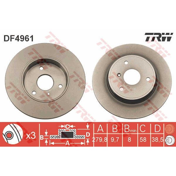 Слика на Кочионен диск TRW DF4961