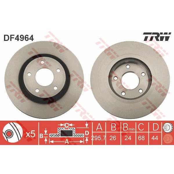 Слика на Кочионен диск TRW DF4964