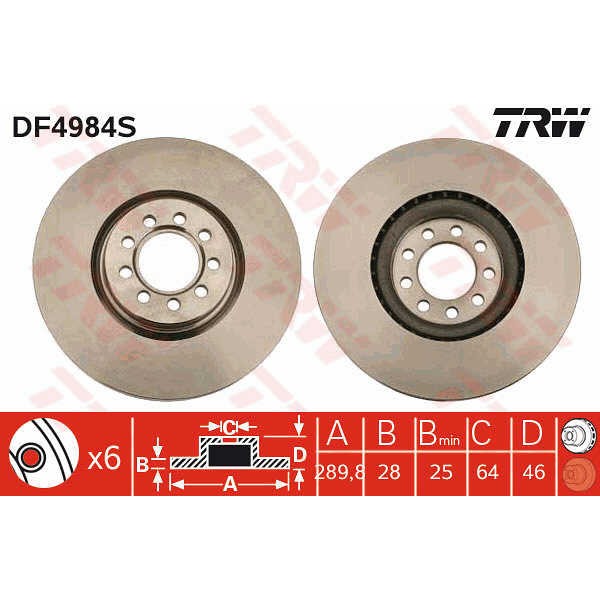 Слика на Кочионен диск TRW DF4984S