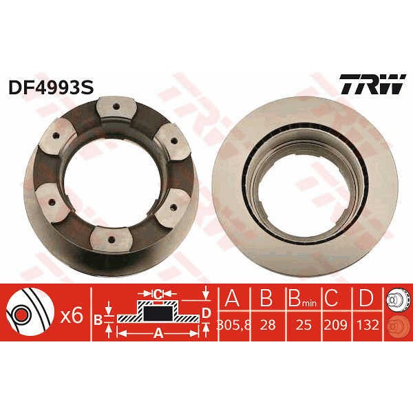 Слика на Кочионен диск TRW DF4993S