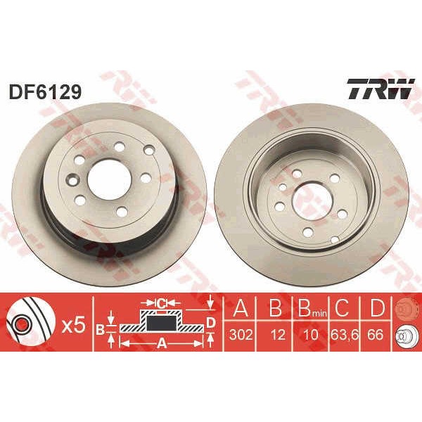 Слика на Кочионен диск TRW DF6129